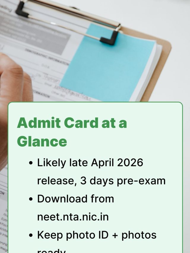 NEET 2026 Admit Card ::Dates, Download Steps & Exam Day Rules